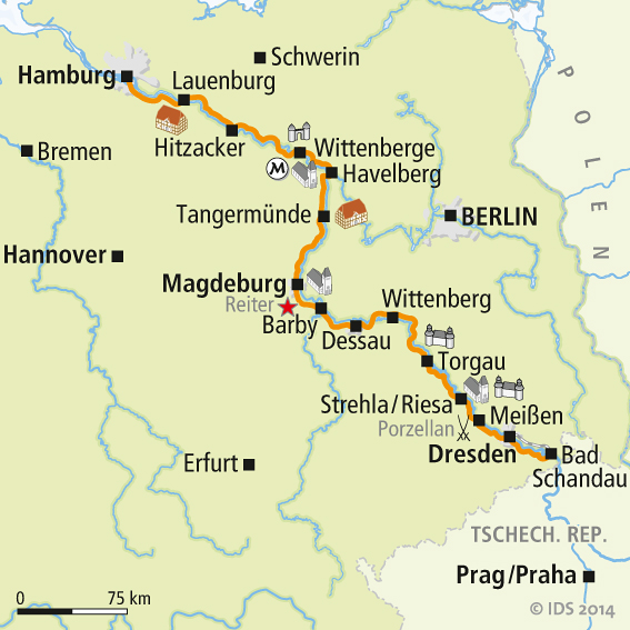 Elberadweg Karte