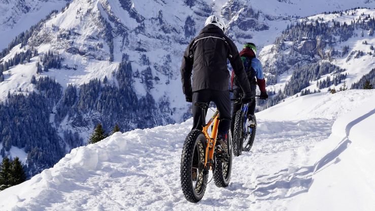 Mountainbike Schnee